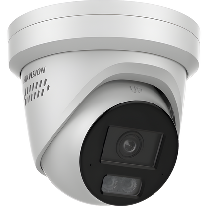 [Dual Light + ColorVu 3.0 + HikAI] Turret IP 4 Megapixel / Lente 2.8 mm / 30 mts IR + Luz Blanca / 2 Microfonos Integrados / Exterior IP67 / Estrobo
