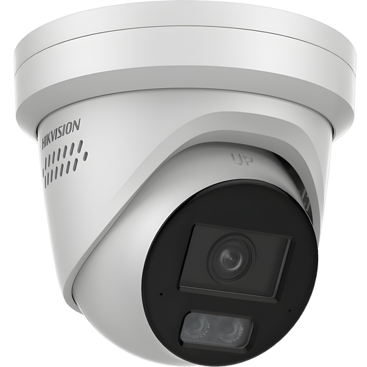 [Dual Light + ColorVu 3.0 + HikAI] Turret IP 6 Megapixel / Lente 2.8 mm / 30 mts IR + Luz Blanca / 2 Microfonos Integrados / Exterior IP67 / Estrobo