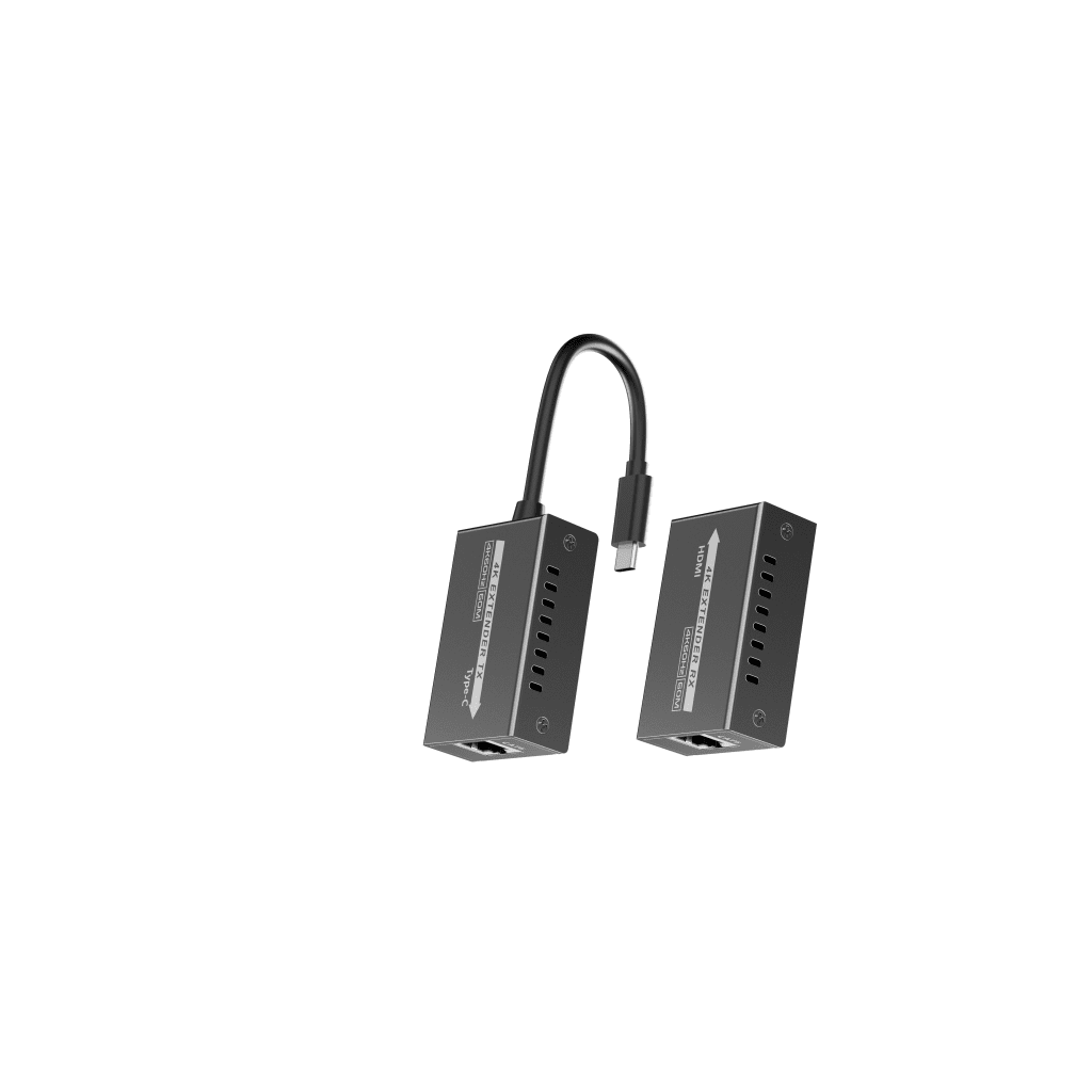 Extensor Mini 4K120Hz USB-C a HDMI | Transmisión 18 Gbps | Distancia 60m 4K@60Hz | HDR10 / HDCP 2.2 | Protección ESD ±8KV | Alimentación por Fuente