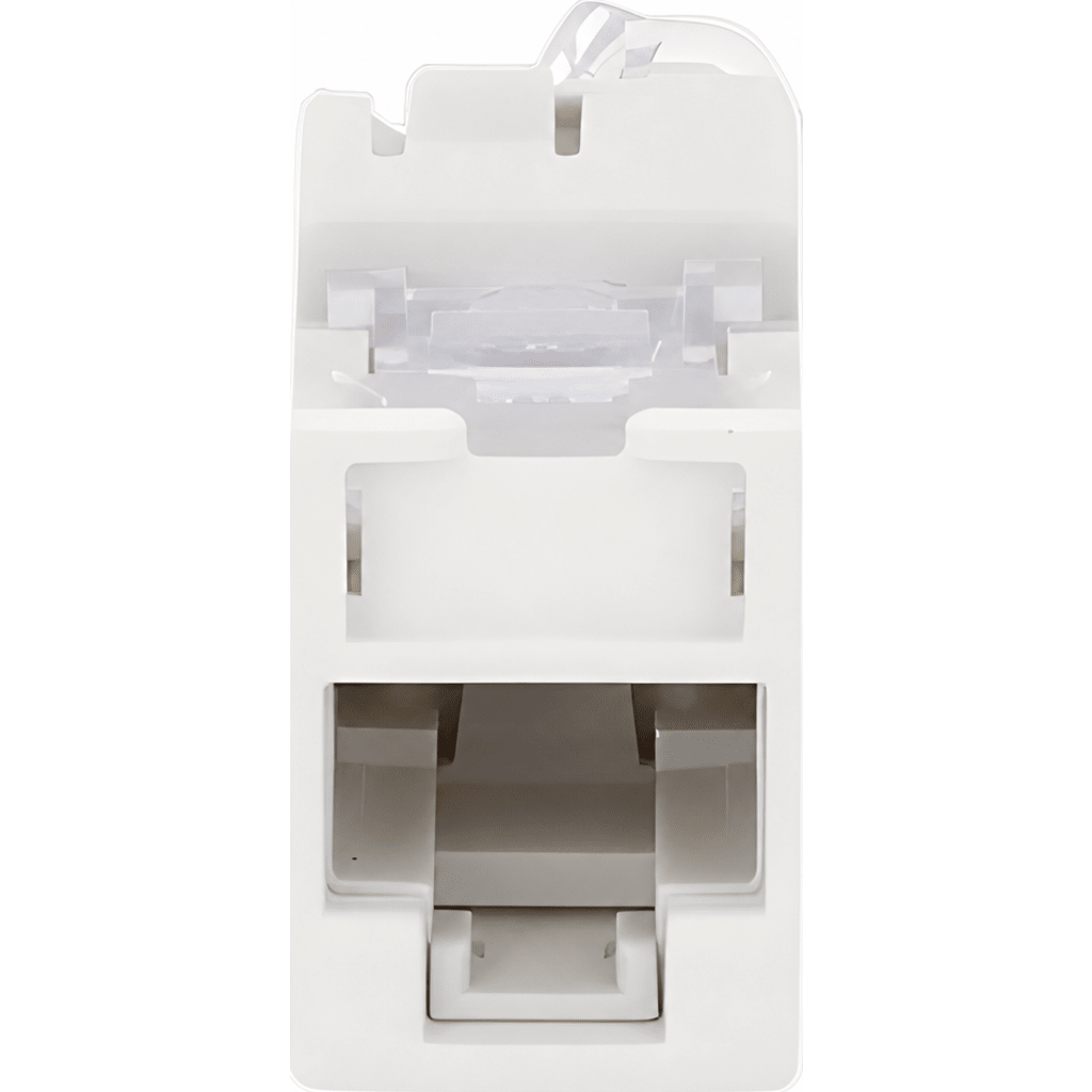 Jack Ultramax Cat6, UTP, Montaje Híbrido en Placa de Pared (Plano y Angulado), Color Blanco, Punch Down