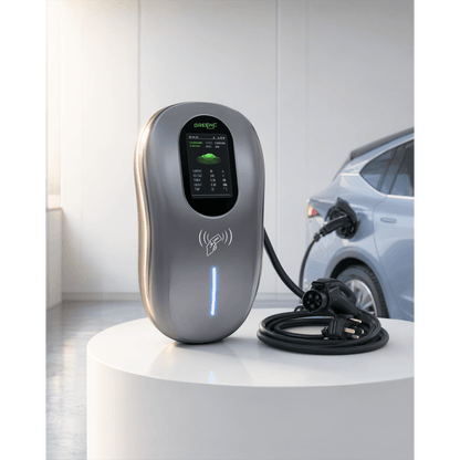 Estación de Carga para Vehículos Eléctricos / 40 A / 9.6 kW / Conector Tipo 1 (SAE J1772) / 110-240 V AC / Pantalla LCD 4.3 in (10.9 cm) / WiFi / APP