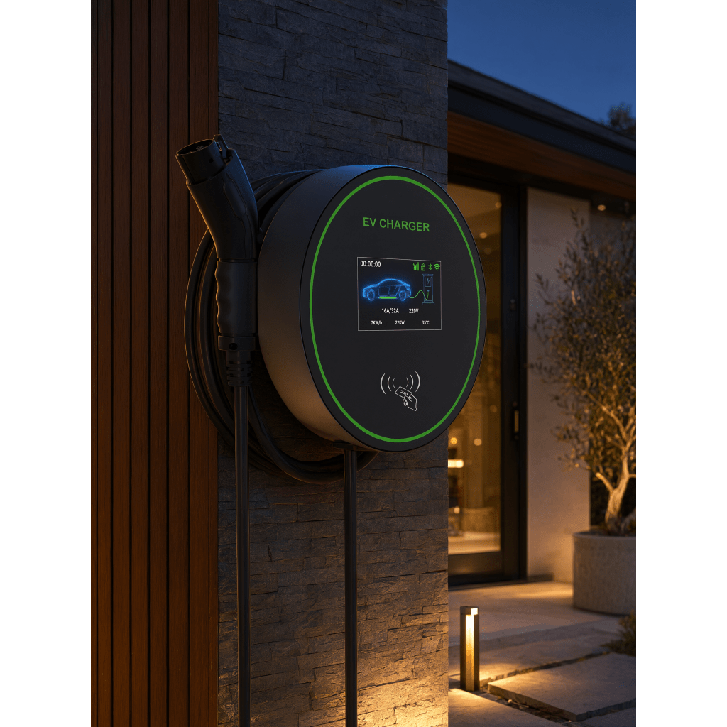Estación de Carga para Vehículos Eléctricos / 48 A / 11.5 kW / Conector Tipo 1 (SAE J1772) / 220-250 V Monofásico / Pantalla LCD 4.3 in (10.9 cm)