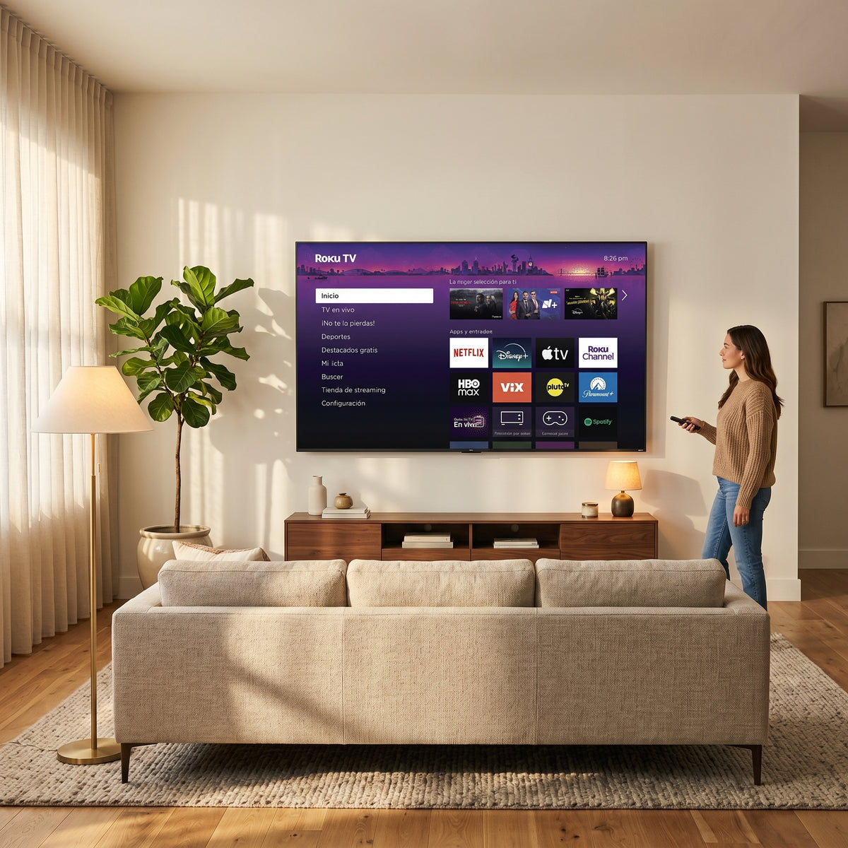 ROKU SmartTV QLED 98 pulgadas / Resolucion 4K UHD / Pantalla Gigante 2.19m × 1.25m / Audio Dolby 12W+12W / 3 HDMI con ARC-CEC / WiFi / VESA 700x400