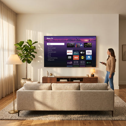 ROKU SmartTV QLED 98 pulgadas / Resolucion 4K UHD / Pantalla Gigante 2.19m × 1.25m / Audio Dolby 12W+12W / 3 HDMI con ARC-CEC / WiFi / VESA 700x400