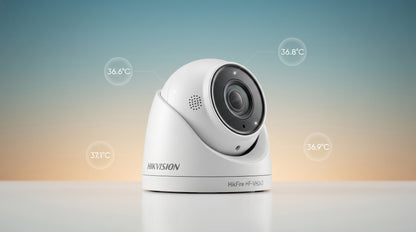 (HikFire) Cámara IP 4 Megapíxel / Detección de Temperatura sin Contacto / Exterior IP66 / Compatible con Hik-Connect / Micrófono y Bocina para Audio