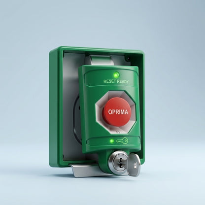 Botón Multipropósito, Texto Salida De Emergencia, Llave para Restablecer, Bocina Integrada De Alarma, Tapa De Policarbonato, 2 Relevadores forma C