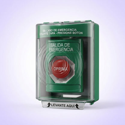 Botón Multipropósito, Texto Salida De Emergencia, Llave para Restablecer, Bocina Integrada De Alarma, Tapa De Policarbonato, 2 Relevadores forma C