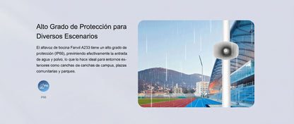 Altavoz SIP IP para Voceo y Paging / 2 Líneas SIP / Potencia 30W / IP66 Exterior / Alimentación PoE / Compatible con Conmutadores SIP / Montaje en