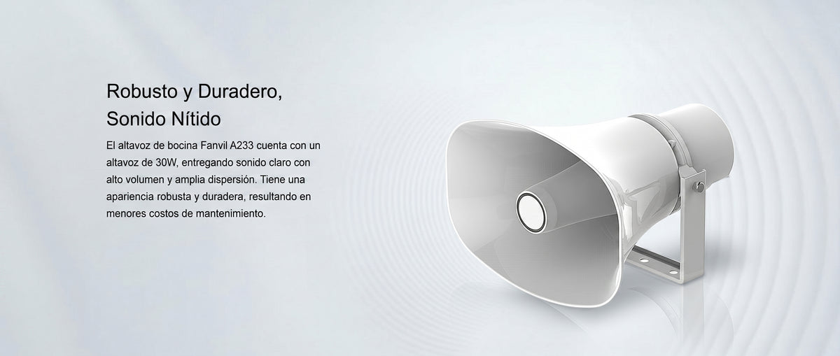 Altavoz SIP IP para Voceo y Paging / 2 Líneas SIP / Potencia 30W / IP66 Exterior / Alimentación PoE / Compatible con Conmutadores SIP / Montaje en