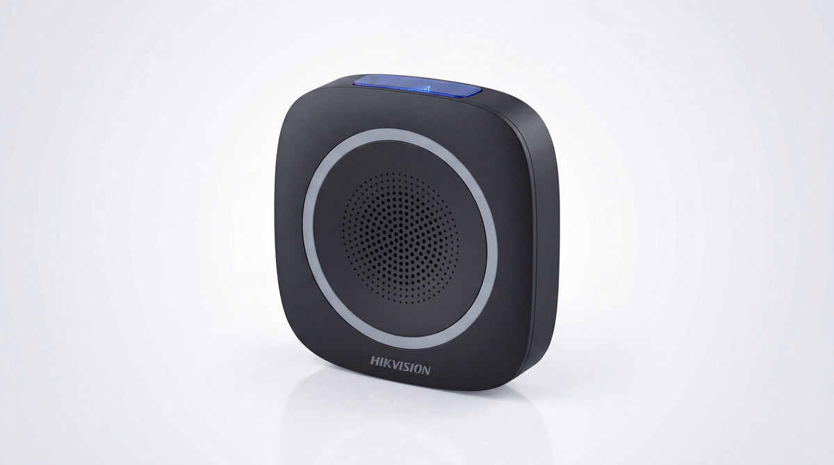 (AX PRO) Sirena Inalámbrica Interior / Color Negro / 110 dB / Estrobo Color Azul