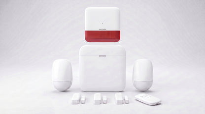 (AX PRO) KIT de Alarma AX PRO / Incluye: 1 Hub con batería de respaldo / 2 Sensores PIR / 3 Contactos Magnéticos mini / 1 Control Remoto / 1 Sirena