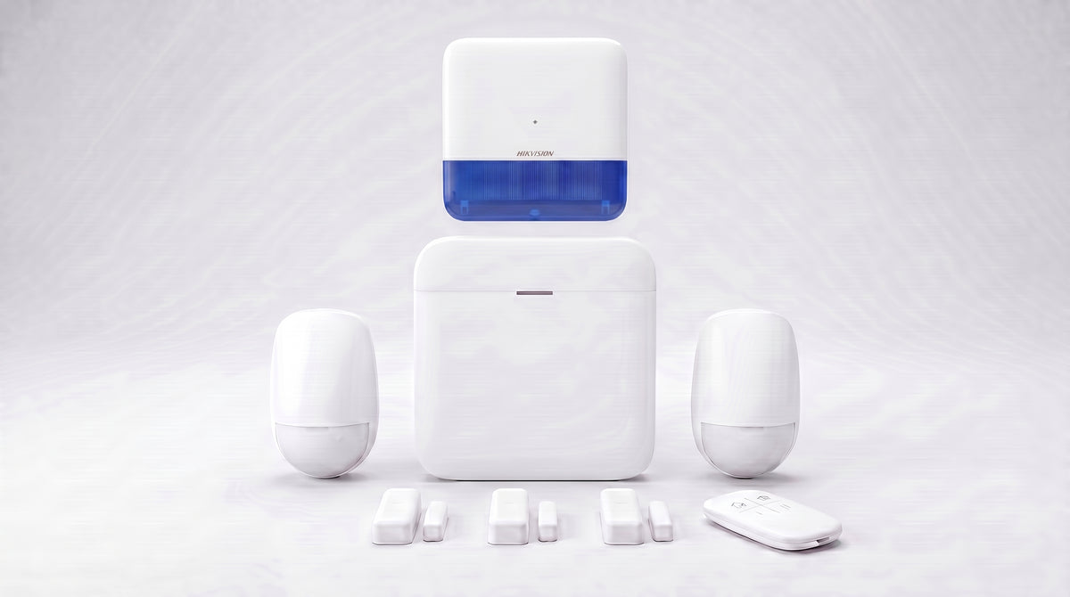 (AX PRO) KIT de Alarma AX PRO / Incluye: 1 Hub con batería de respaldo / 2 Sensores PIR / 3 Contactos Magnéticos mini / 1 Control Remoto / 1 Sirena