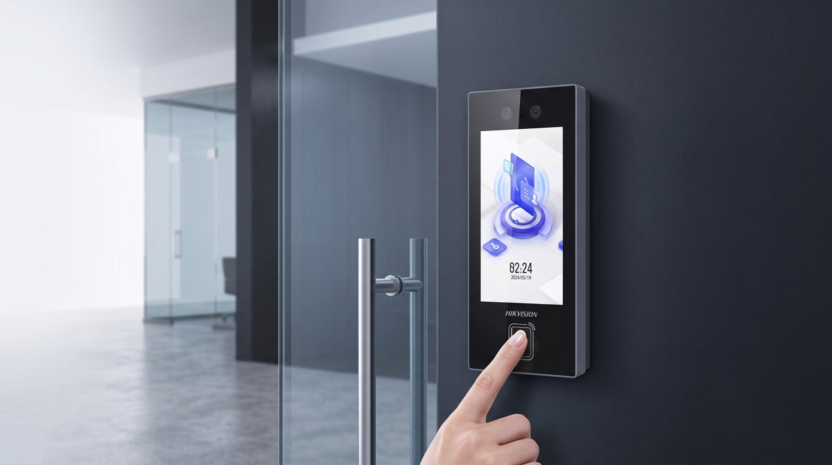 Terminal Facial MinMoe DS-K1T344EBFWX-E1 / Lector de Huellas y Tarjetas PROX EM / 3000 Rostros / 3000 Huellas / Pantalla 4.5" / Hik-Connect Teams