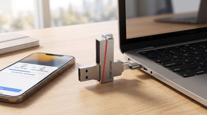 Memoria USB Dual de 128 GB / USB-C y USB-A / Transferencia de Alta Velocidad / Metálica / Compatible con Dispositivos Móviles, Windows, Mac y Linux
