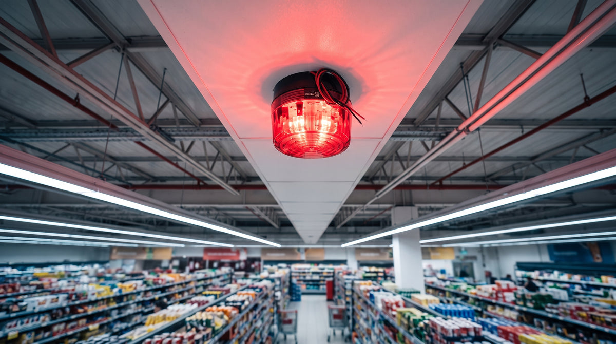 Luz Estroboscópica LED (35) / Patrones de Parpadeo Ajustables / 8 Patrones / Batería de Respaldo / 12-24 Vcc/Vca / Resistente al Clima IP66/IP55