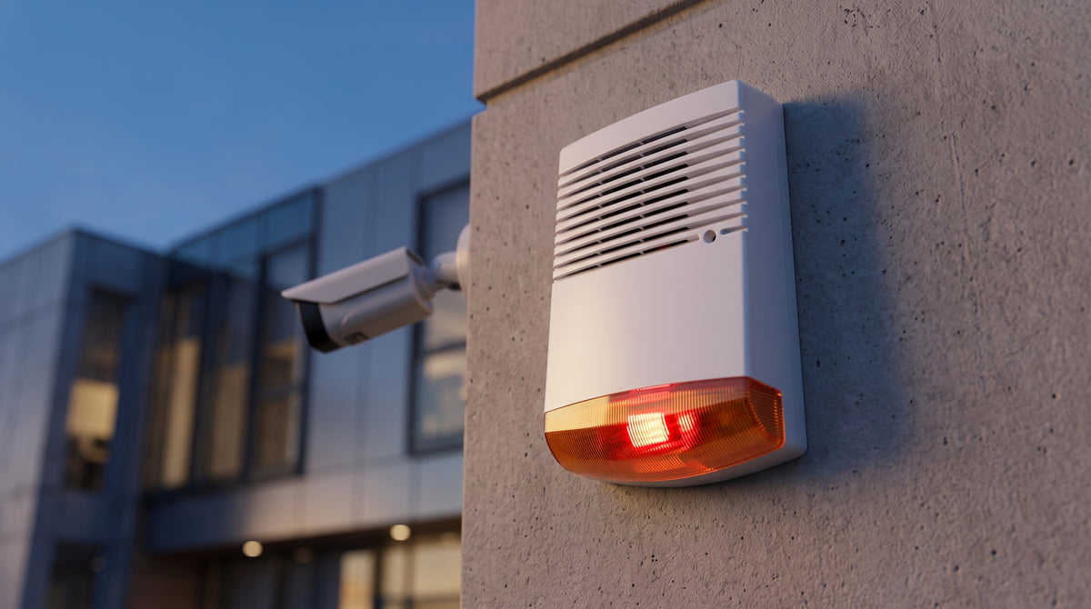Sirena Estrobo para Exterior / 120 dB / IP65 / Luz Intermitente / Anti-Sabotaje