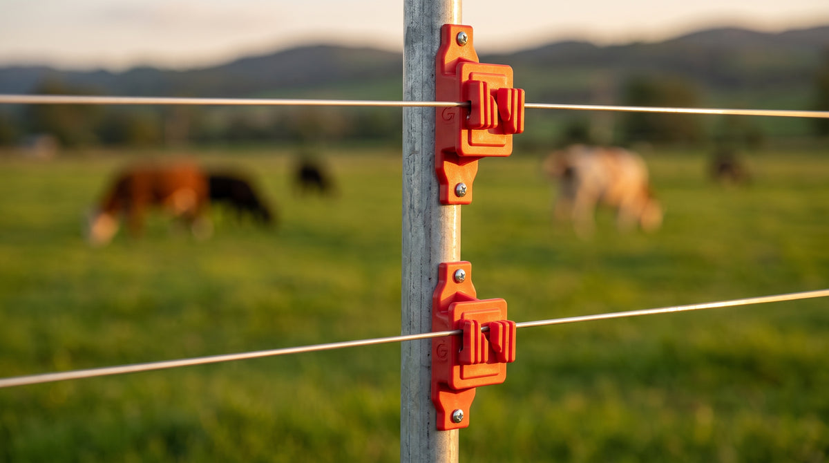 Aislador de Paso Rojo Reforzado para Cercos Eléctricos / Aislamiento hasta 18 kV / Resistente a Clima Extremo / Polipropileno y Policarbonato