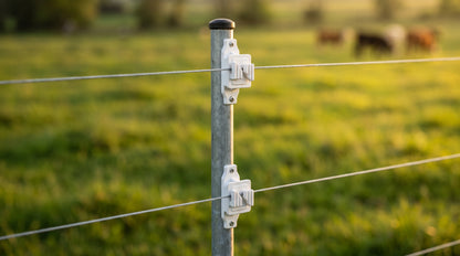 Aislador de Paso Blanco Reforzado para Cercos Eléctricos / Aislamiento hasta 18 kV / Resistente a Clima Extremo / Polipropileno y Policarbonato