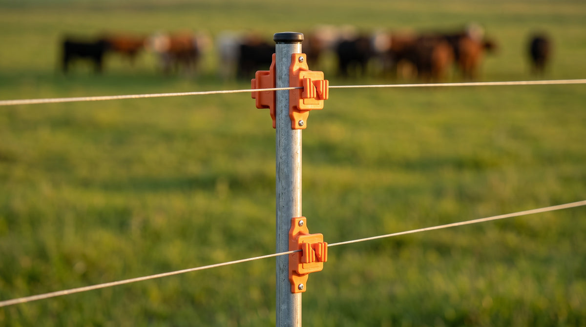 Aislador de Paso Naranja Reforzado para Cercos Eléctricos / Aislamiento hasta 18 kV / Resistente a Clima Extremo / Polipropileno y Policarbonato