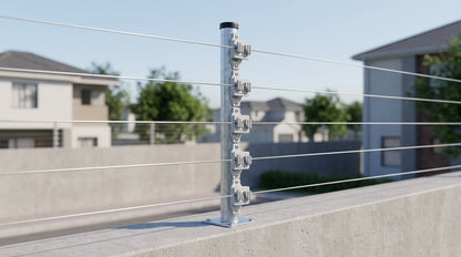 Aislador de Paso Gris Reforzado para Cercos Eléctricos / Aislamiento hasta 18 kV / Resistente a Clima Extremo / Polipropileno y Policarbonato