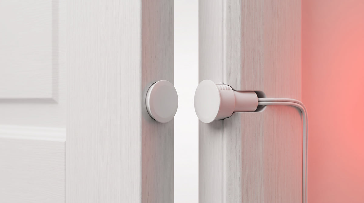 Contacto Magnético Empotrable / GAP 19 mm / Switch NC / Puertas Metálicas, Aluminio y Madera / 12VCC / Blanco / LED Indicador