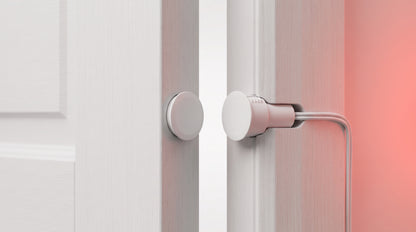 Contacto Magnético Empotrable / GAP 19 mm / Switch NC / Puertas Metálicas, Aluminio y Madera / 12VCC / Blanco / LED Indicador