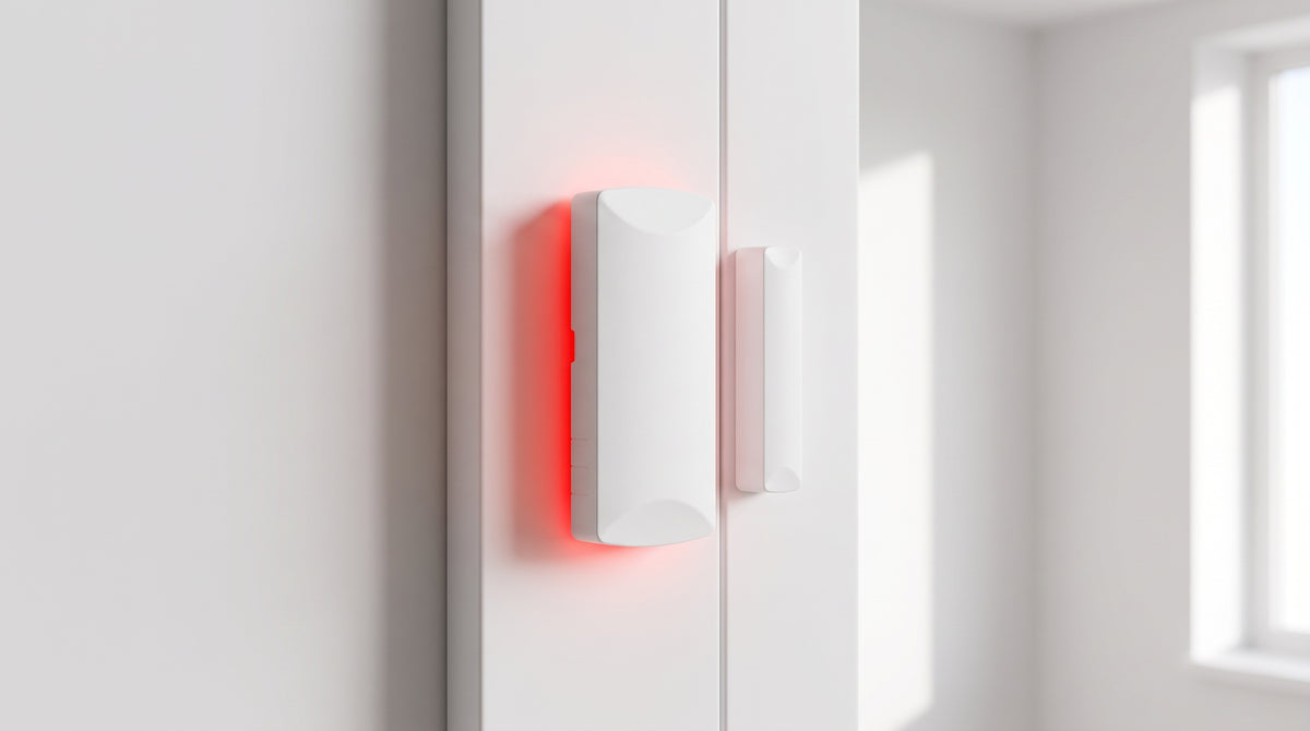 Sensor + Transmisor Inalámbrico 1 Zona / Contacto Magnético + Entrada Externa / 345 MHz / Batería 5 Años / Convierte Sensores Cableados a Inalámbricos