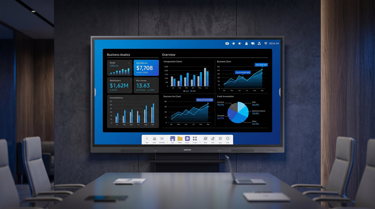 Pantalla Interactiva 86" / Resolución 4K UHD (3840x2160) / Táctil IR 40 Puntos / Brillo 400 nits / Android 13 / WiFi y Bluetooth / Compatible VESA