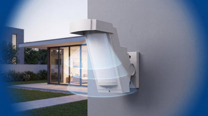 Detector PIR para Exterior / 12 m (39.4 ft) / 85° / Montaje 2.5-3 m / Cableado / Lógica Inteligente Antimascota / Doble Blindaje / Compatible