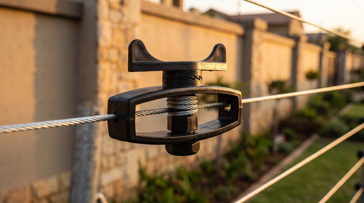 Tensor Mecánico Negro para Cercos Eléctricos / Material POM Grado Industrial / Sin Herramientas / Anti-Herrumbre y UV / Alta Resistencia a Tracción