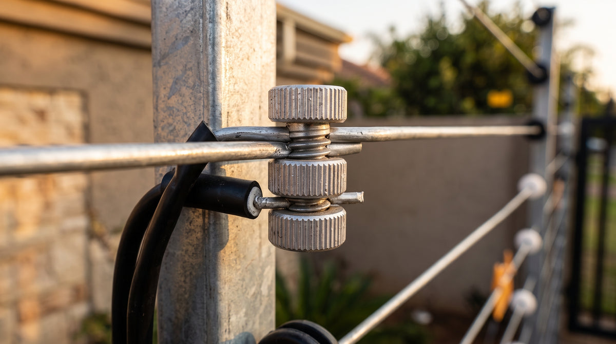 Opresor Manual para Cercos Eléctricos / Abrazadera de Aluminio / Unión de Cables de Alto Voltaje / Doble Nivel / Sin Herramientas