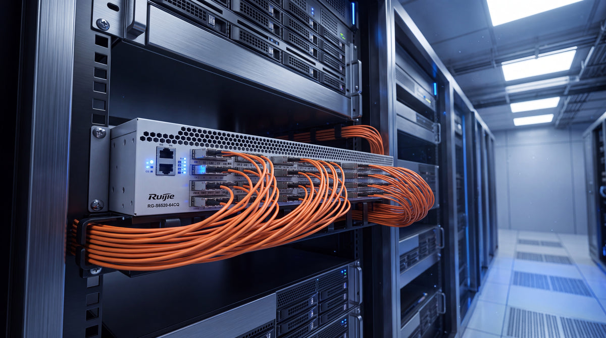 Switch DCI para Data Center / 64 Puertos QSFP28 100GE / 12.8 Tbps / 4,482 Mpps / VXLAN / M-LAG / RDMA / Lossless Ethernet PFC+ECN / 2 RU
