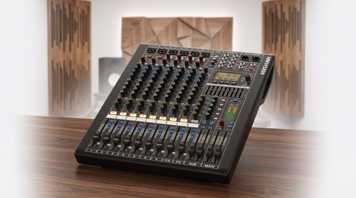 Consola de Mezcla Analógica | 8 Canales | 6 Entradas Mic/Línea | 12 Salidas | DSP Efectos | USB Media | Bluetooth | Montaje en Rack