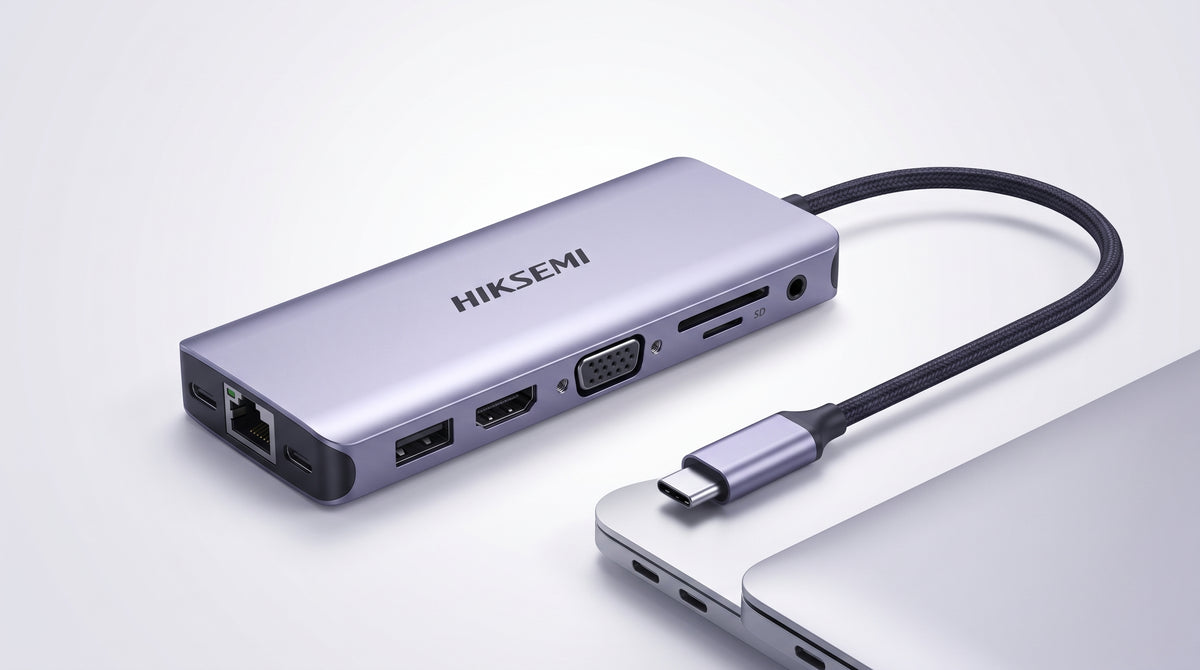 Hub USB-C 11 en 1 / HDMI 4K + VGA / 2x USB 3.0 + 2x USB 2.0 / SD + Micro SD / RJ45 Gigabit / PD 100W / Audio / Aleación de Aluminio