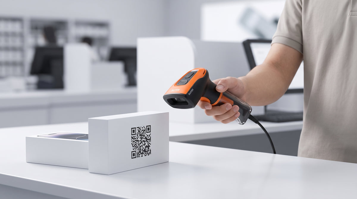 Escáner portátil 2D SUNMI / Sensor de imagen CMOS 640x480 / Precisión de lectura ≥3 mil / Código QR y EAN13 / Plug and Play / Resistente a caídas de