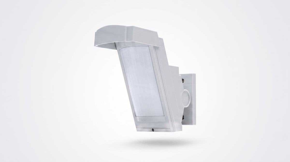 Detector PIR Exterior / Inalámbrico a Batería / 12 m y 85° / 94 Zonas / Antimascara / IP55