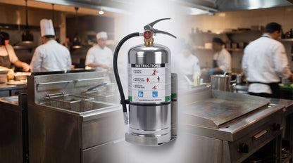 Extintor de agente químico liquido, especializado en fuegos de cocina clase K, listado UL, 6 L.