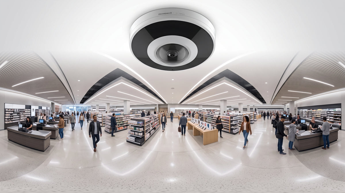 Cámara IP / Fisheye 6 MP / Visión de 180° / Múltiples Vistas Dewarping / WDR 120 dB / IR 20 m / IP67 IK10 / PoE / NDAA