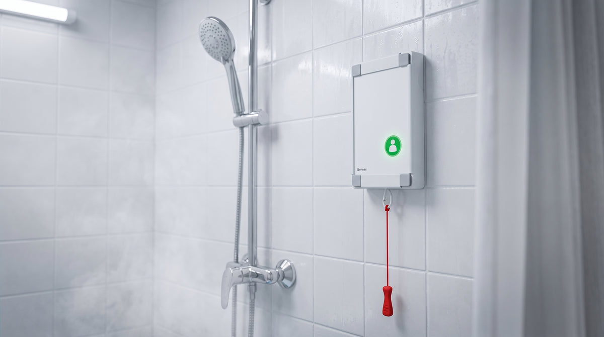 Módulo Asistencial para Baño Hospitalario / Tirador de Alarma y Botón Cancelación / IP65 / RS485 / 12 V / Compatible NX0019/B, NX1021, NX0015