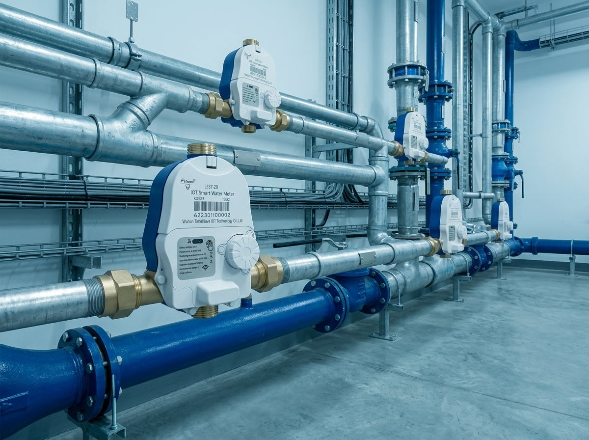 Medidor de Agua Mecánico LoRaWAN IoT de 1 Pulgada / Smart Metering y Telemetría para BMS / Válvula de Corte de Flujo / Batería Litio de Larga