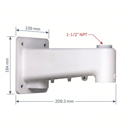 Soporte de Pared para PTZ / Aluminio / Rosca 1-1/2' NPT / Serie 35 y 60 / Blanco RAL 9003 / Interior y Exterior