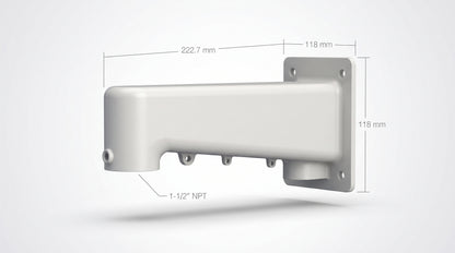 Soporte de Pared para Bala / Aluminio / Rosca 1-1/2' NPT / Serie 35 / Blanco RAL 9003 / Interior y Exterior