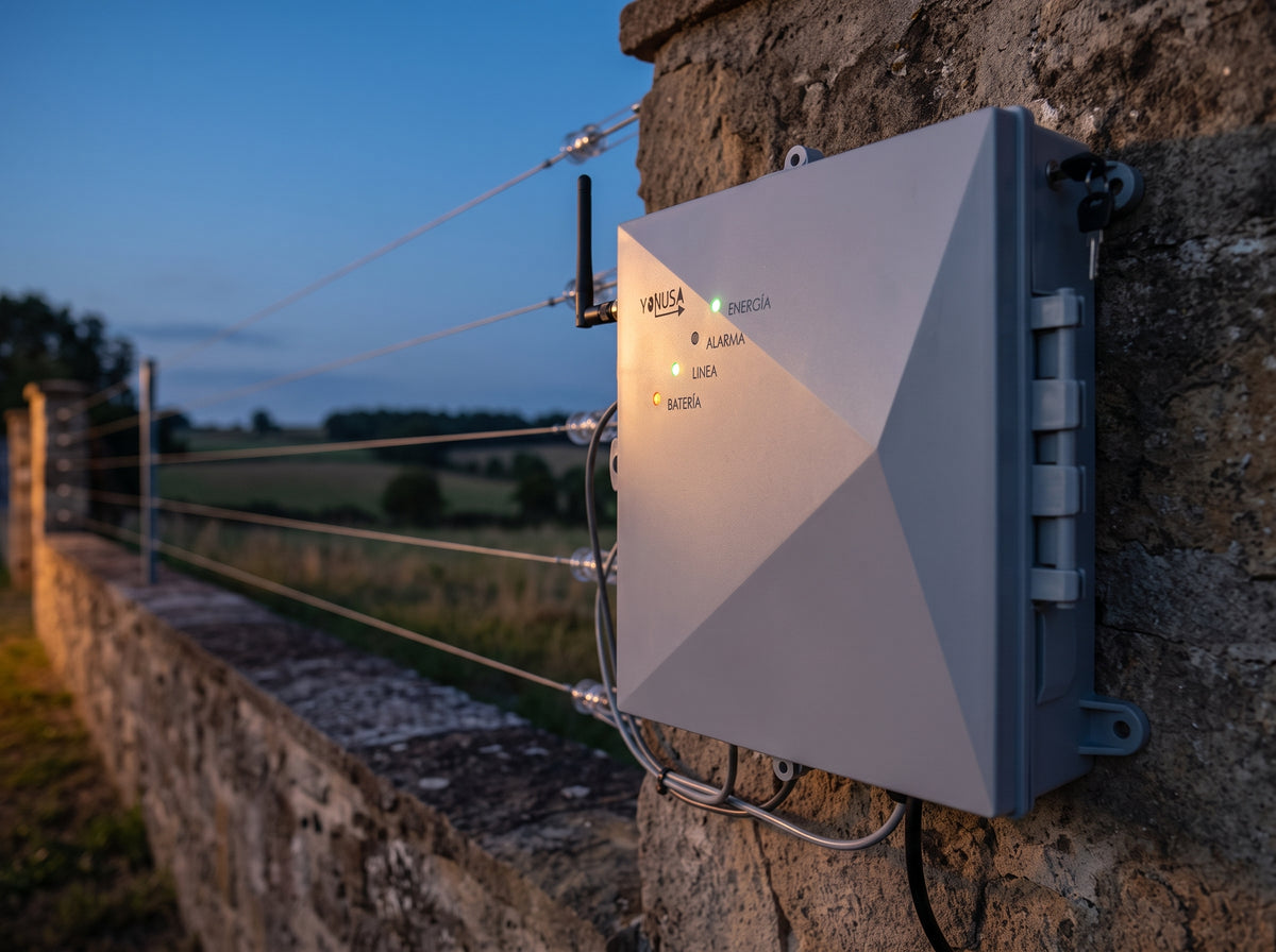 Energizador para Cerco Eléctrico Anti-Plantas / 10,000 Volts / 10,000 Metros Lineales / Alimentación AC 127-220V o Solar / Control Remoto RF 433 MHz