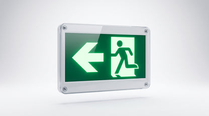 Letrero EXTERIOR de Señalización salida "Hombre Corriendo"/ Alto brillo / Uso en pared, lateral o techo / Batería de Respaldo Incluida con hasta 120