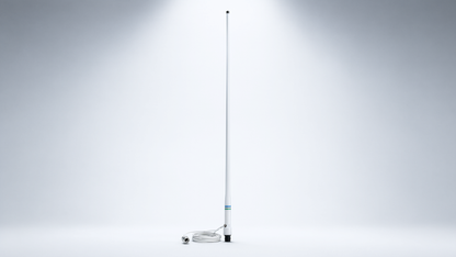 Antena Marina VHF SHAKESPEARE 5206-N / Fibra de Vidrio / 6 dB / 50 W / Cable RG-58 4.5 m (15 ft) / Base de Nylon / 2.4 m (7.9 ft) / Banda Marina VHF