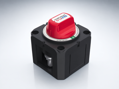Interruptor Desconexión Batería SEAFLO SFCBS-300-202 / Monocircuito ON-OFF / 275A DC Continuo / 900A DC Arranque / Cobre Estañado / IP68 / Cumple