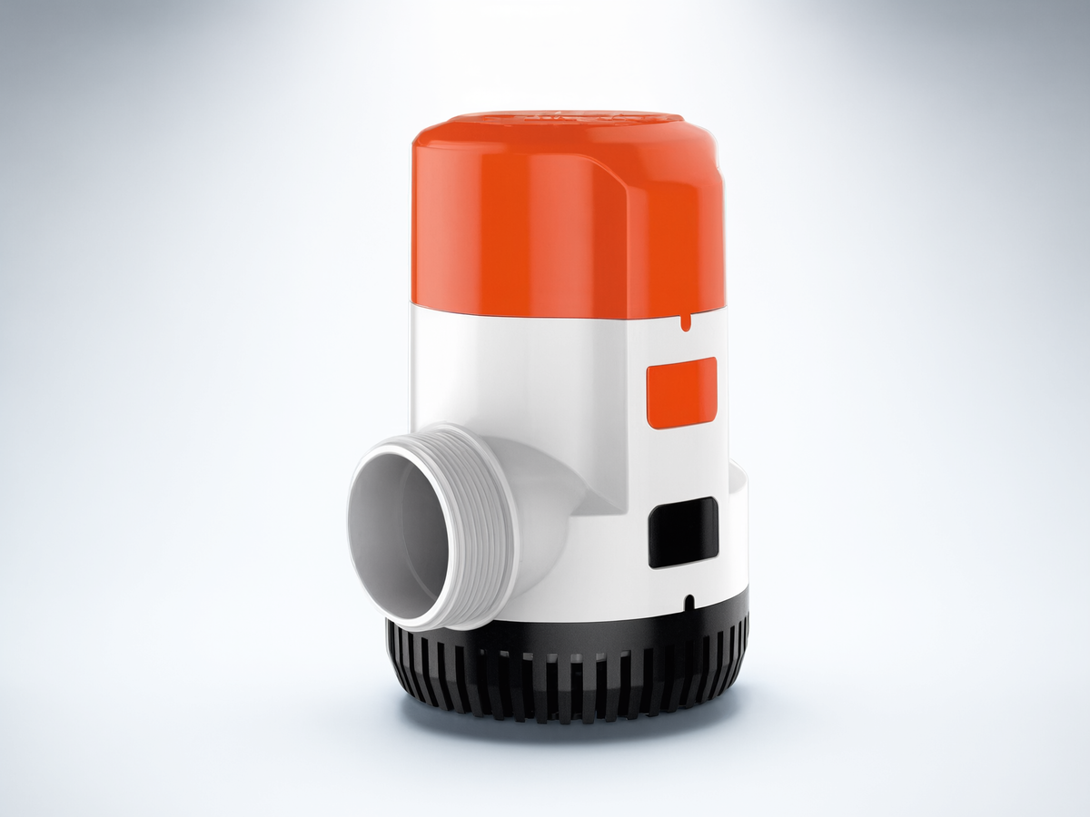 Bomba Sumergible SEAFLO SFBP1-G3700-01 / 3700 GPH (14000 LPH) / 12V CD / Impulsor Grande / Puertos Rectos o 90° / Conector Rápido