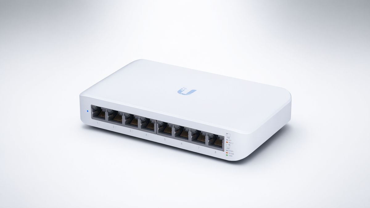 Switch UniFi Lite Administrable PoE de 8 Puertos 10/100/1000 Mbps (4 puertos 802.3af/at), 52 W