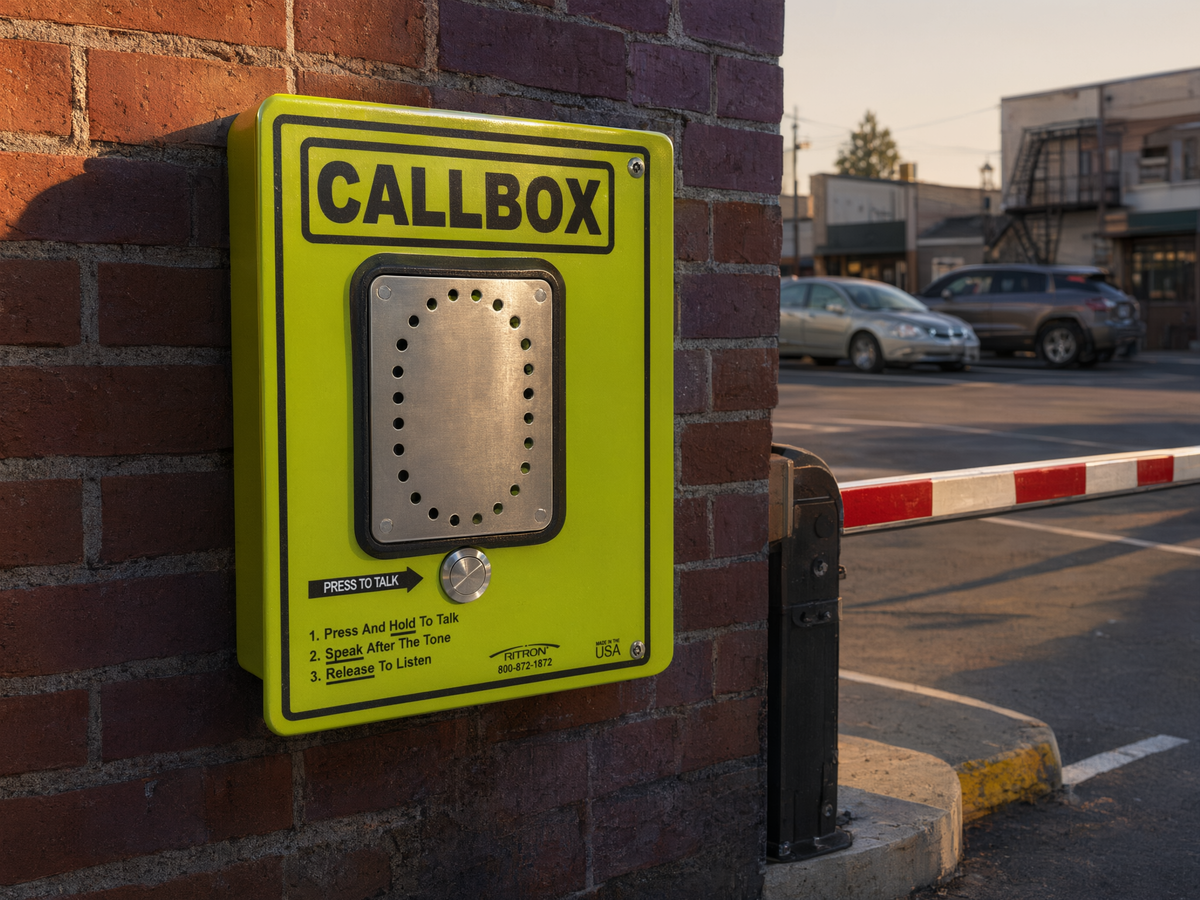 Callbox HD Series / Intercomunicador Bidireccional UHF / 2W Transmisión / IP65 Antivandálico / Fibra de Vidrio / Mensajes de Voz / Relay Control de