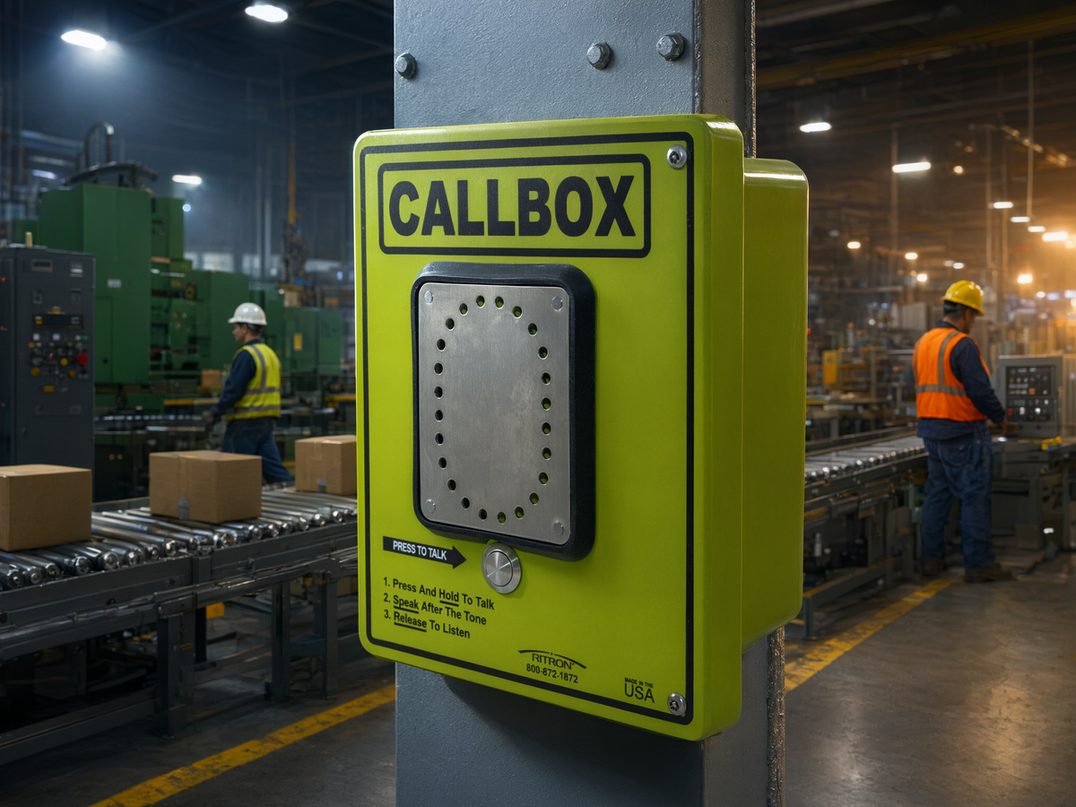 Callbox HD Series / Intercomunicador Bidireccional UHF / 2W Transmisión / IP65 Antivandálico / Fibra de Vidrio / Mensajes de Voz / Relay Control de